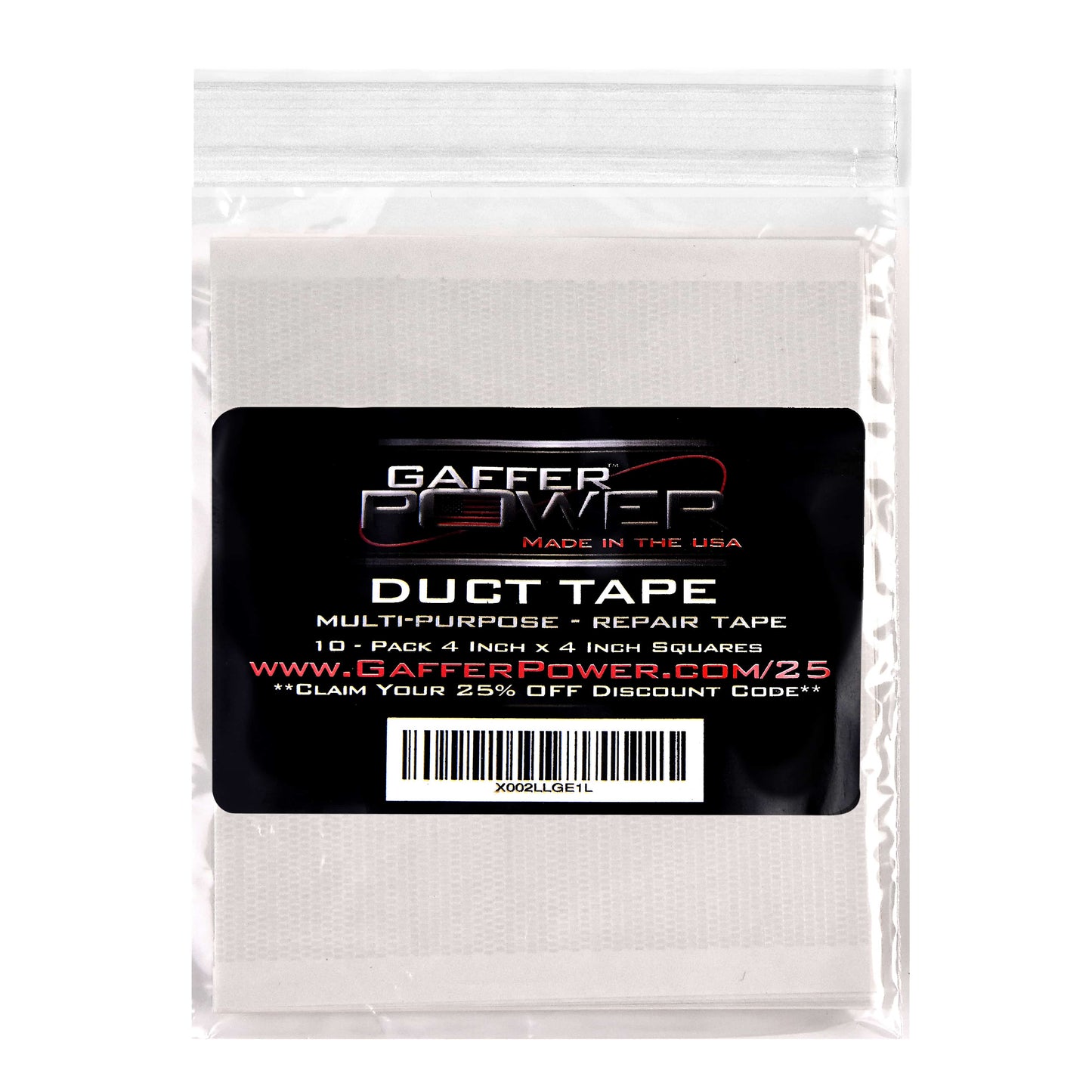 Duct Tape - 10 x (4 In X 4 In Squares) - Transparent