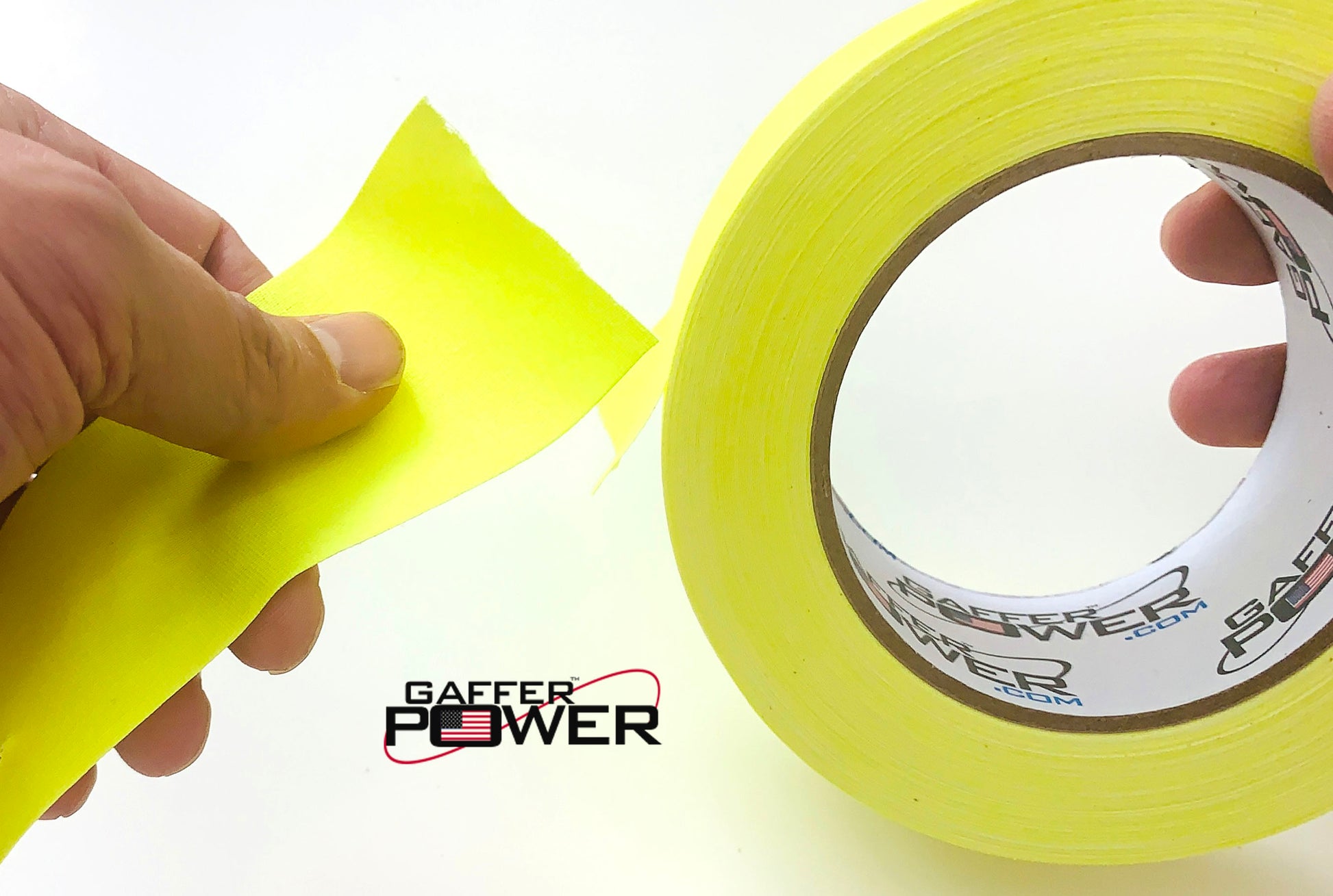  DGTAPE Cinta adhesiva amarilla fluorescente de 1 pulgada x 30  yardas, grado prémium reciclado como Pro Gaff con cinta adhesiva de goma  natural (trueGAFF25/25/FL-Y - 1 pulgada x 30 ya) 