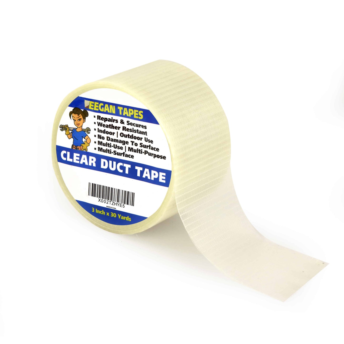 Premium Clear Duct Tape, Heavy Duty Duct Tape, Bulk Contractors Pack - GTSE
