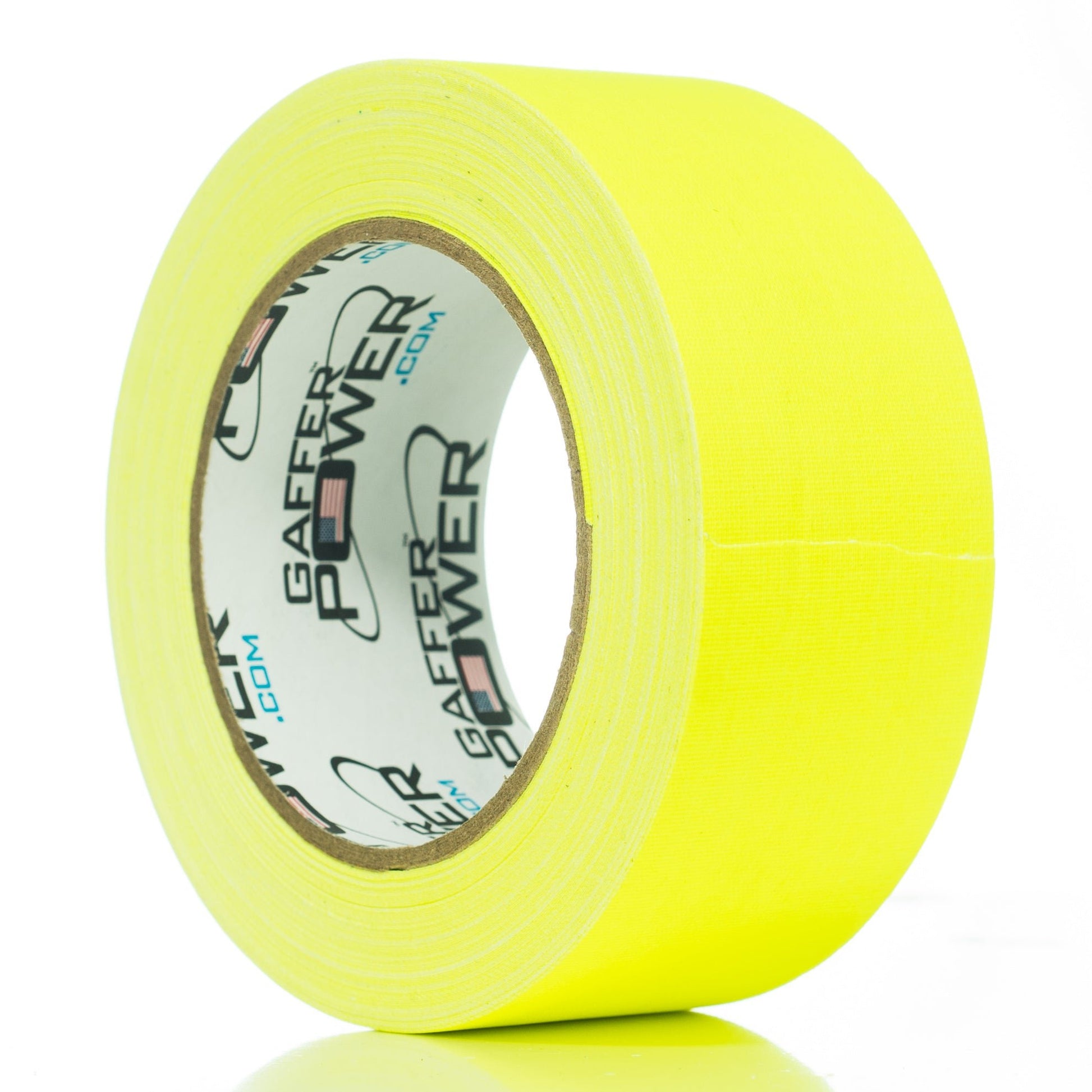 Gaffer Power Real Professional Grade Gaffer Tape, Made in The USA, Yellow Fluorescent 2 Inches by 30 Yards, UV Blacklight Reactive Fluorescent Heavy