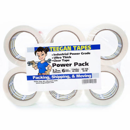 6-Pack (2 In x 60 Yds ) Packing Tape rolls