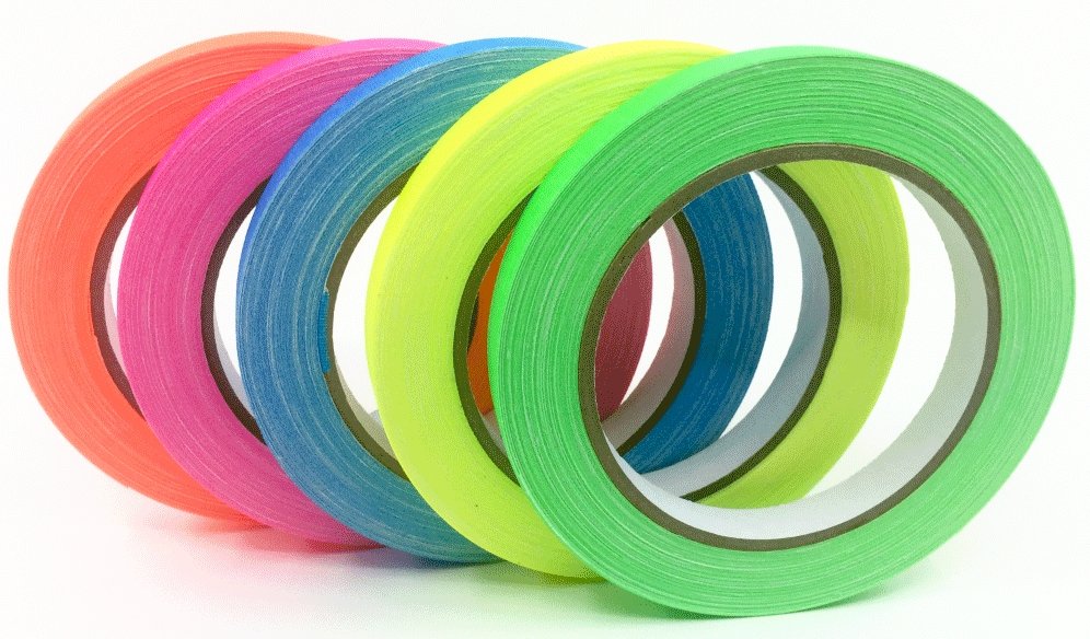 Bates- Colored Gaffers Tape, 4 Pack, Neon Colors, 0.65 Inch x 11 Yards,  Gaffers Tape, Gaff Tape, Spike Tape - Bates Choice