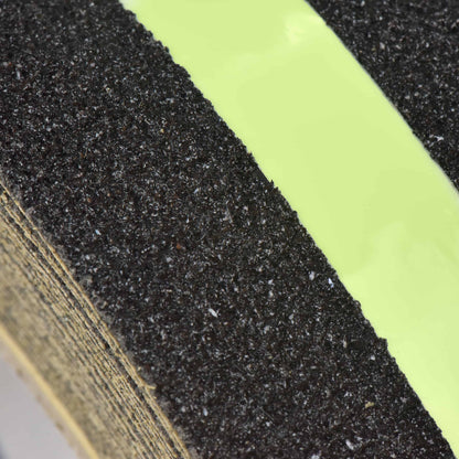 Anti Slip Tape Grip & Friction Tape, Black, with Glow in The Dark Strip - 2 in x 30 Ft