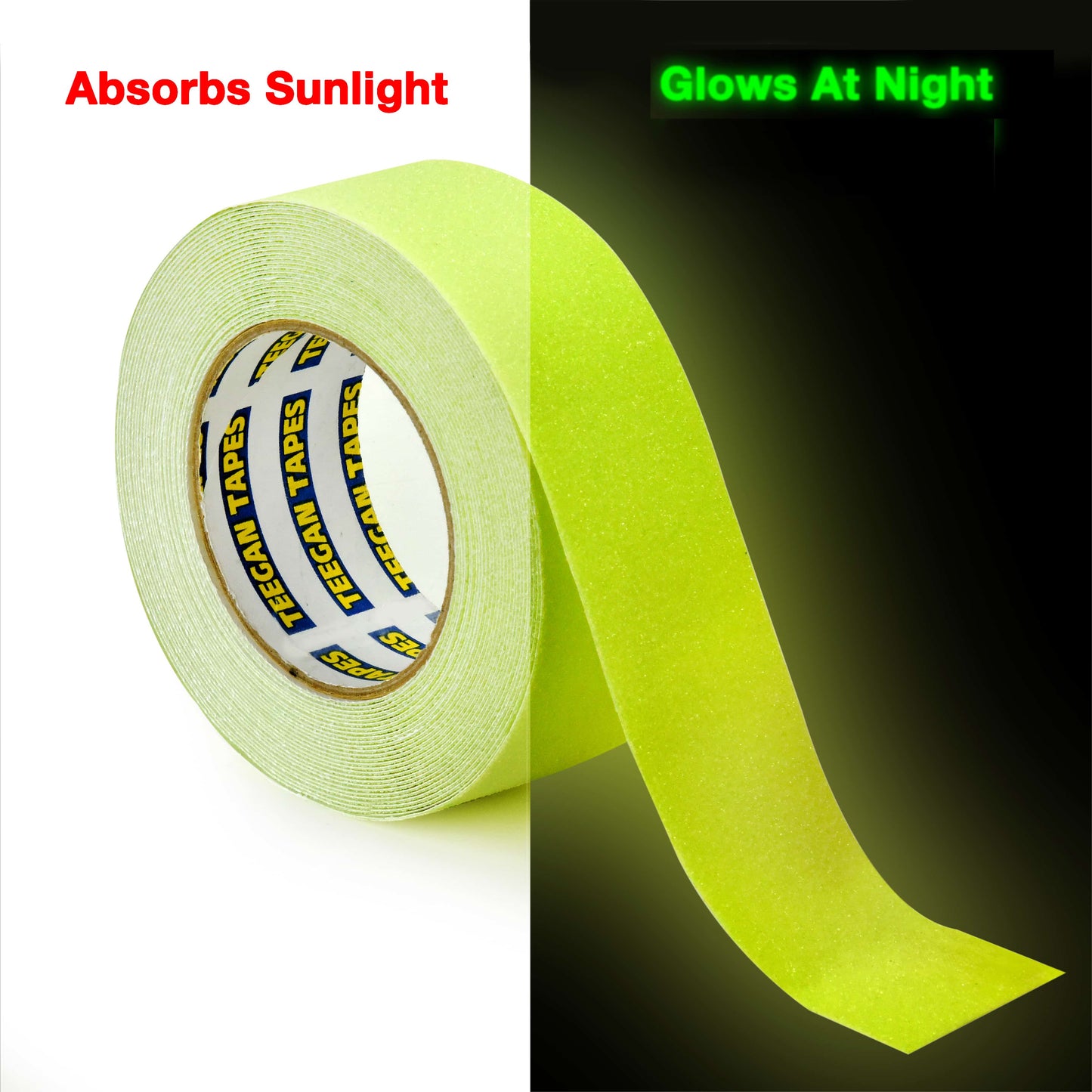 Anti Slip Tape Glow in The Dark Grip & Friction Tape,  2 in x 30 Ft