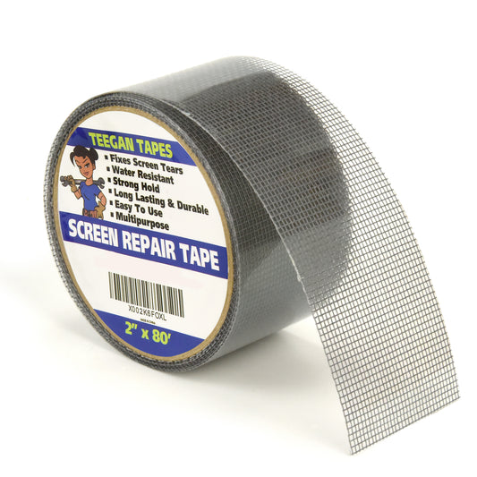 Fiberglass Covering Wire Mesh - Screen Repair Tape - 2 In X 6.7 Ft  Black
